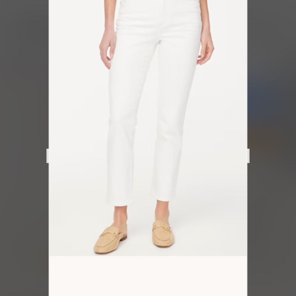 White Straight-Leg Jeans